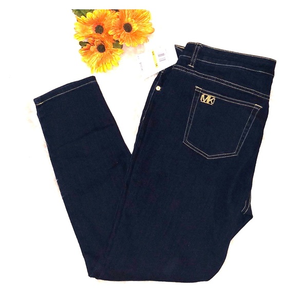 Michael Kors Izzy Skinny Jeans Overdyed Indigo 14 - Picture 2 of 8